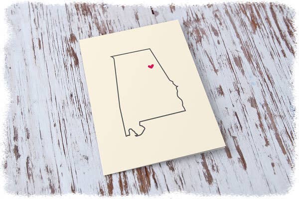 State Shape Heart City - Notecards