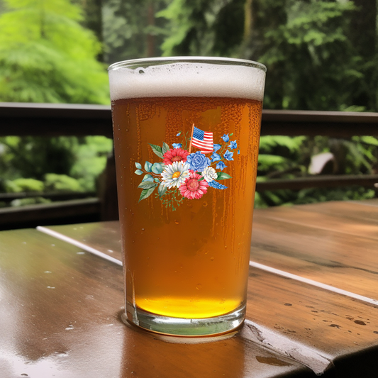 USA Flowers - Pint Glass