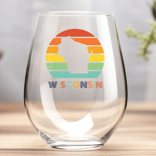 State Rainbow - Wine Glass