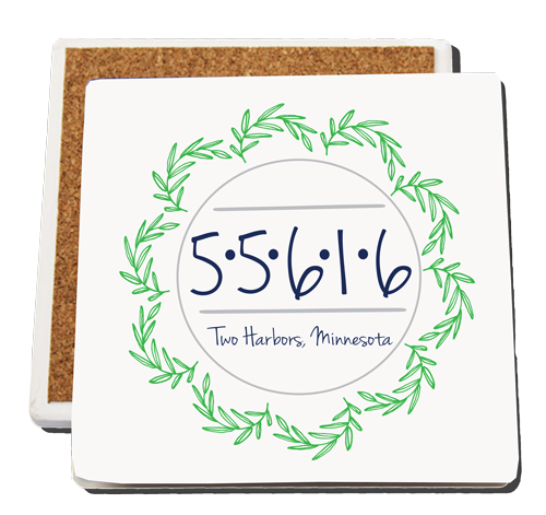 Zip Code Wreath - 4" x 4"