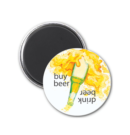 Drink Buy Beer Round Magnet