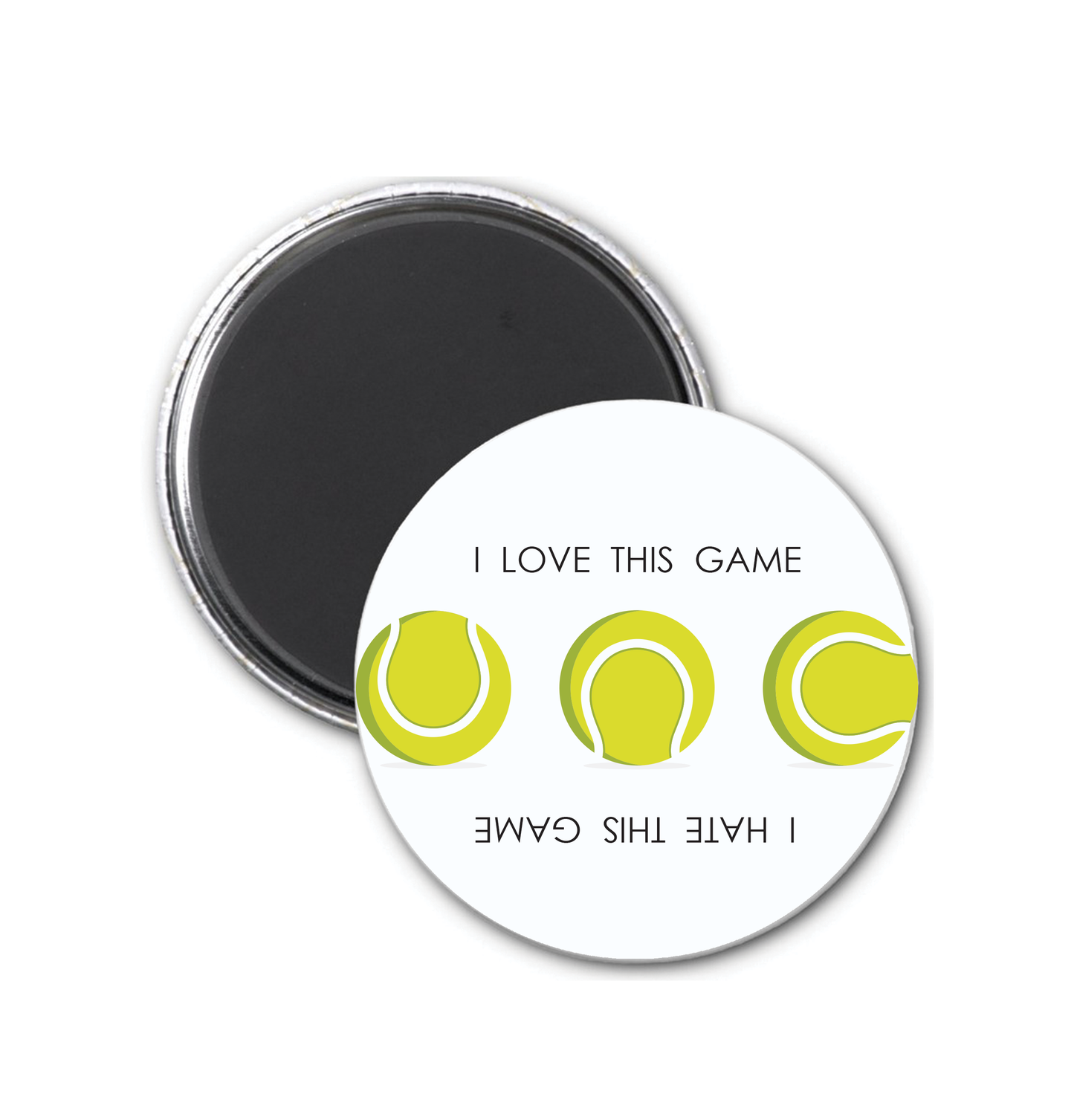 Love Hate Tennis Round Magnet