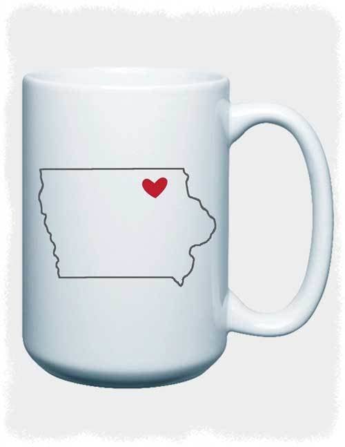 State Shape Heart City - 15oz