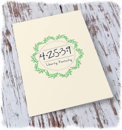 Zip Code Wreath - 1/2" x 6 1/4"