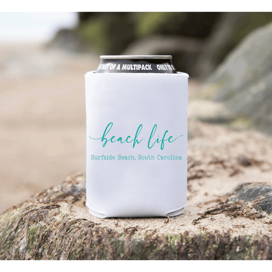 Beach Life - White Koozie