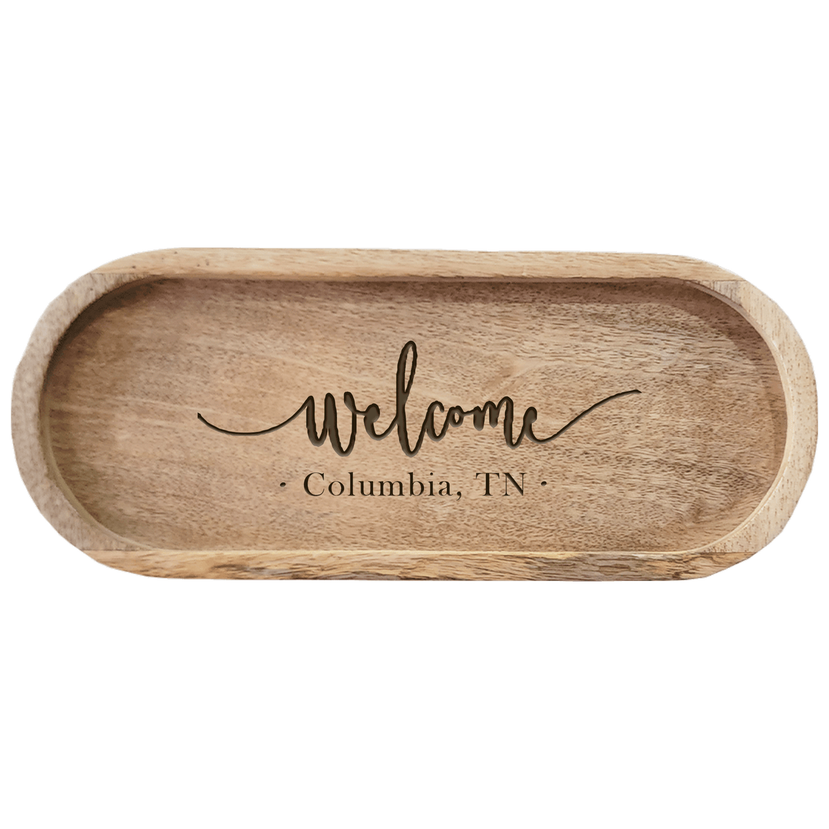 Welcome - Oval Wood Tray