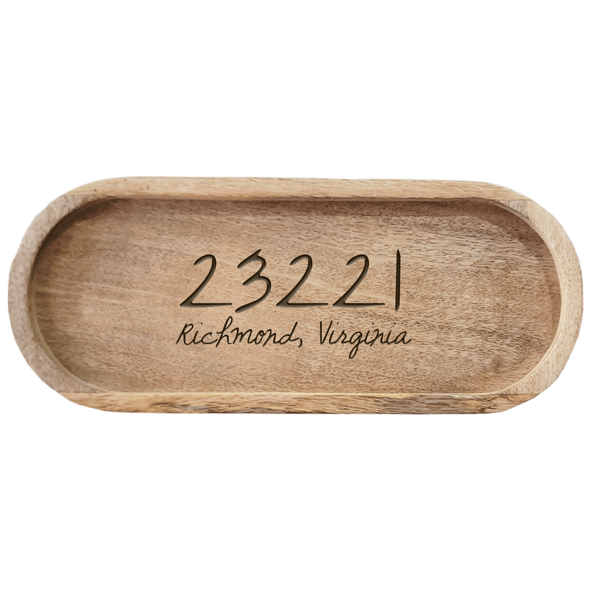 Zip Code City  - Oval Wood Tray